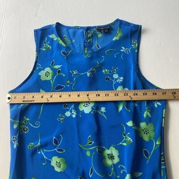 My Michelle Vintage Women Maxi Dress Size 11/12  Floral 90's Sleeveless Blue - Picture 5 of 9